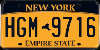 NY license plate HGM9716