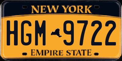 NY license plate HGM9722