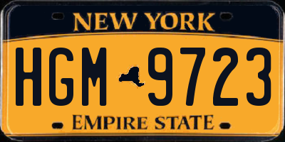 NY license plate HGM9723