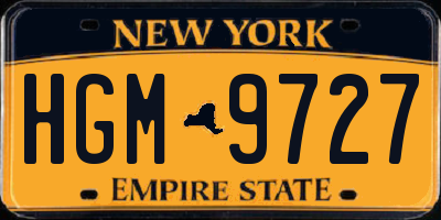 NY license plate HGM9727