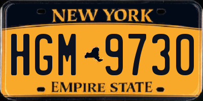 NY license plate HGM9730