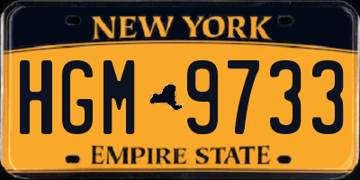 NY license plate HGM9733