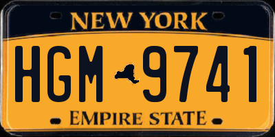 NY license plate HGM9741