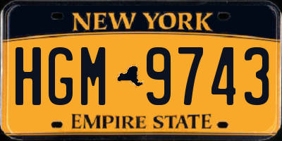 NY license plate HGM9743