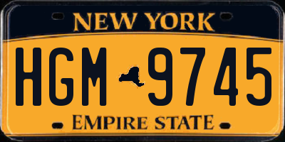 NY license plate HGM9745