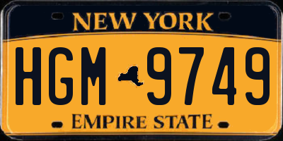 NY license plate HGM9749