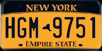 NY license plate HGM9751