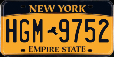 NY license plate HGM9752