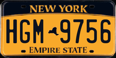 NY license plate HGM9756