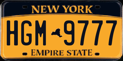 NY license plate HGM9777