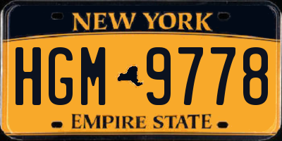 NY license plate HGM9778