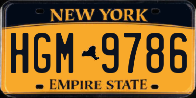 NY license plate HGM9786
