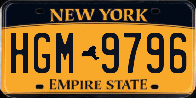 NY license plate HGM9796