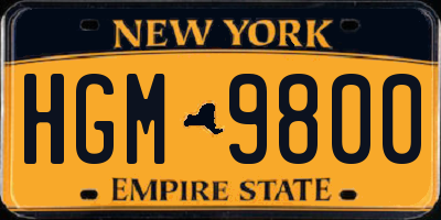 NY license plate HGM9800