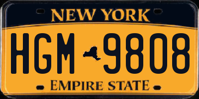 NY license plate HGM9808