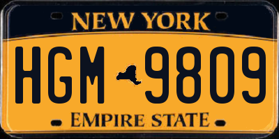 NY license plate HGM9809