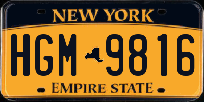 NY license plate HGM9816