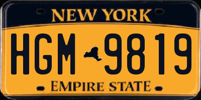 NY license plate HGM9819