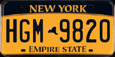 NY license plate HGM9820