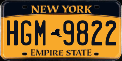 NY license plate HGM9822