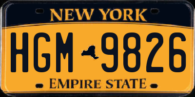 NY license plate HGM9826