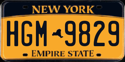 NY license plate HGM9829