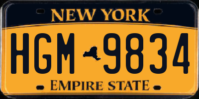 NY license plate HGM9834