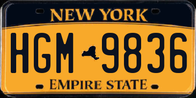 NY license plate HGM9836