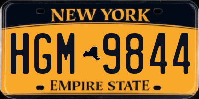 NY license plate HGM9844