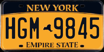 NY license plate HGM9845