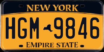 NY license plate HGM9846