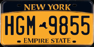 NY license plate HGM9855