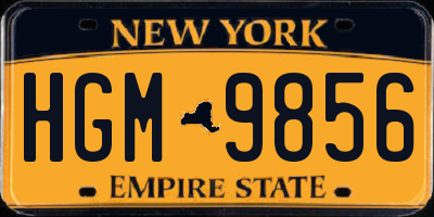 NY license plate HGM9856