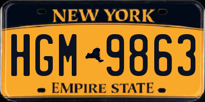 NY license plate HGM9863