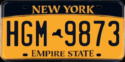 NY license plate HGM9873