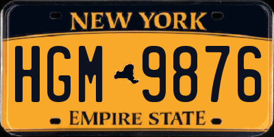 NY license plate HGM9876