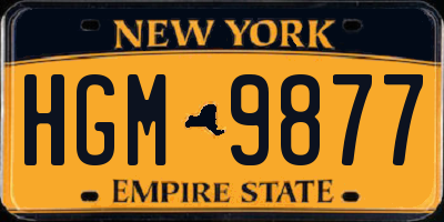 NY license plate HGM9877