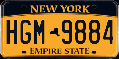 NY license plate HGM9884