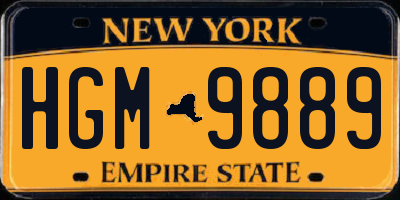 NY license plate HGM9889