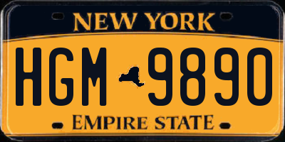 NY license plate HGM9890