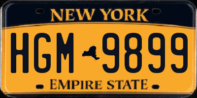 NY license plate HGM9899