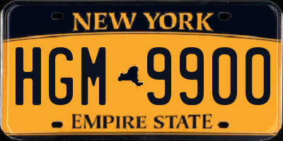 NY license plate HGM9900