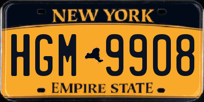 NY license plate HGM9908