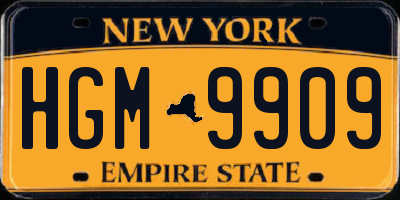 NY license plate HGM9909