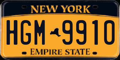 NY license plate HGM9910