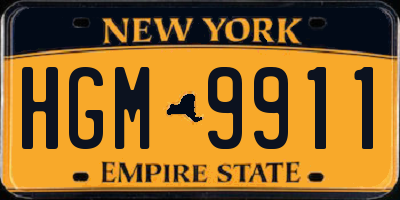 NY license plate HGM9911