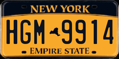 NY license plate HGM9914