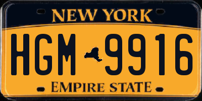 NY license plate HGM9916