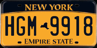 NY license plate HGM9918