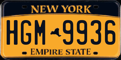 NY license plate HGM9936